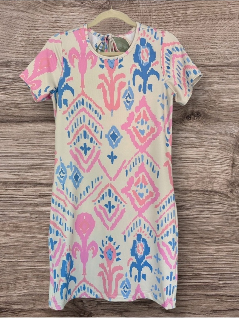 Dudley Stephens Bali Dress Summer Ikat Print Luxe Stretch XS